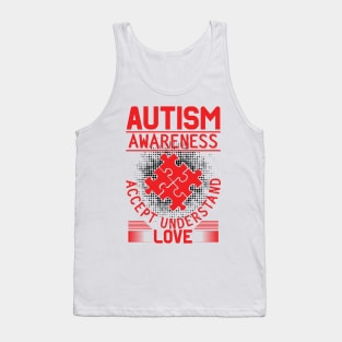 Autism Awareness Accept Understand Love Puzzle Piece Raising Awareness and Empathy Tank Top